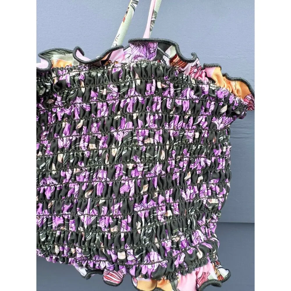 AGUA BENDITA Dalia Floral Bikini Top Small S